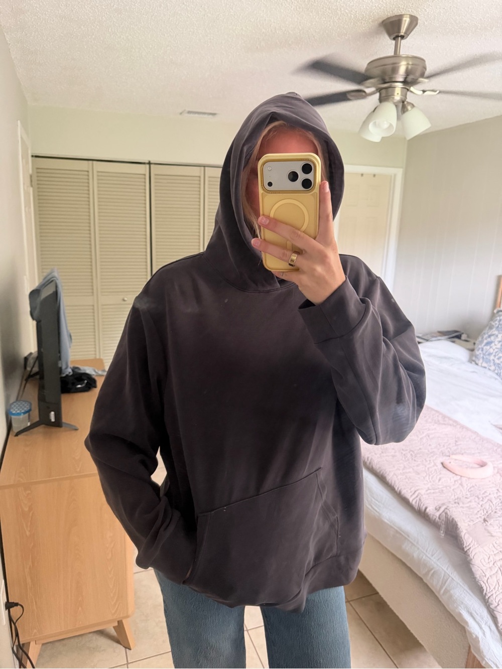 Men's Dark Charcoal Hoodie Sweatshirt - Unbranded